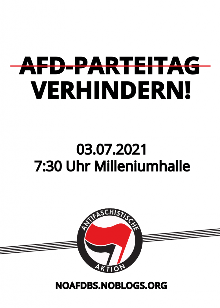 Aufruf des Antifacafé für den 3. Juli. AfD-Parteitag verhindern!